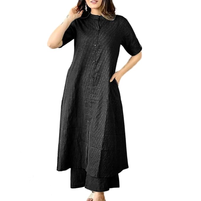 COTTON KATHA KURTA  PALAZZO SET FOR WOMEN