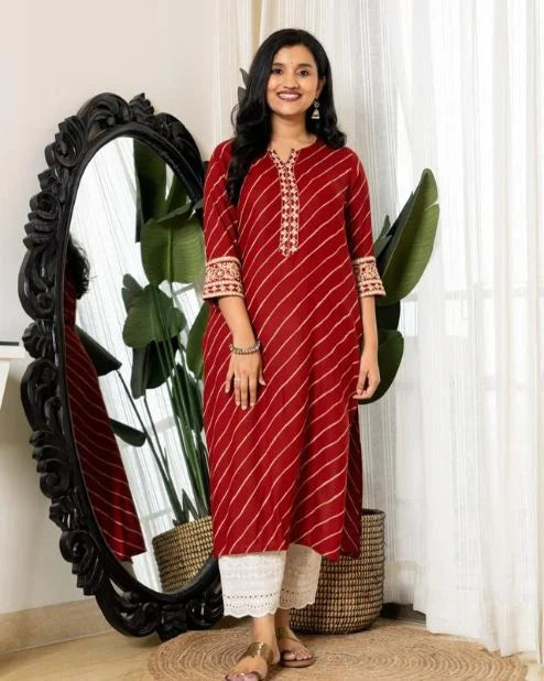 Premium Heavy Cotton Full Printer Dress With Beautiful Embroidery Or Plazzo