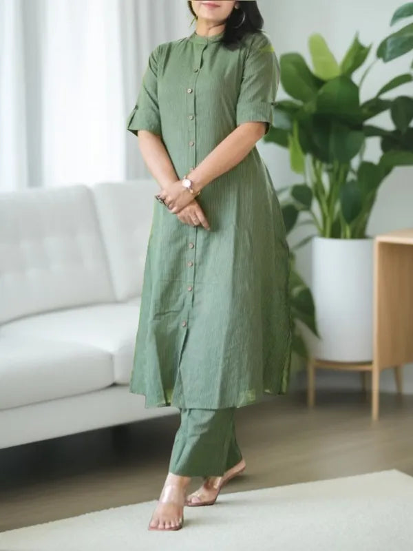 COTTON KATHA KURTA  PALAZZO SET FOR WOMEN