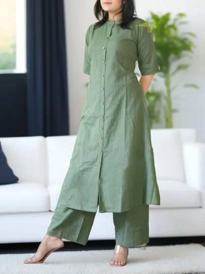 COTTON KATHA KURTA  PALAZZO SET FOR WOMEN