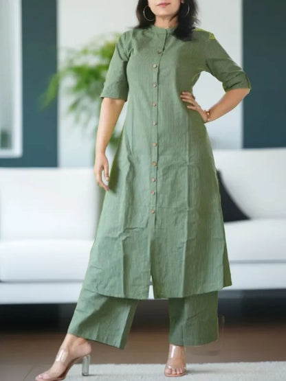 COTTON KATHA KURTA  PALAZZO SET FOR WOMEN